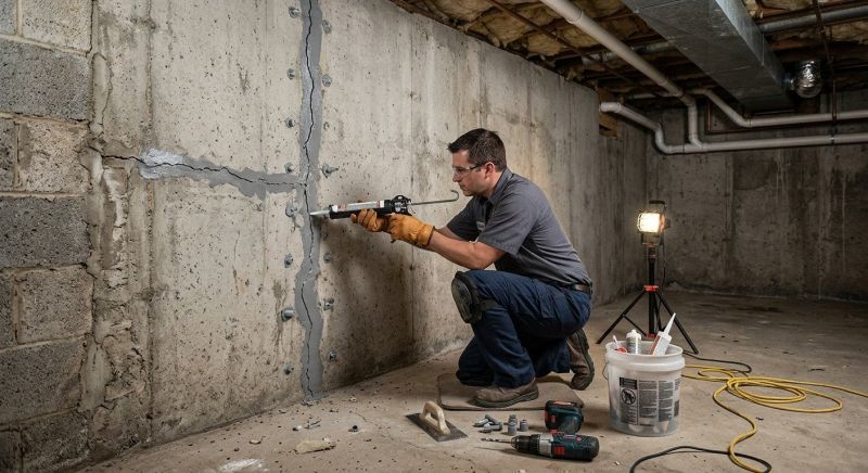 Basement Crack Repair in Concord, NC