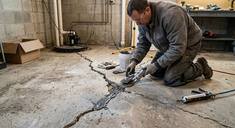 Cracked Basement Floor Repair in Concord, NC