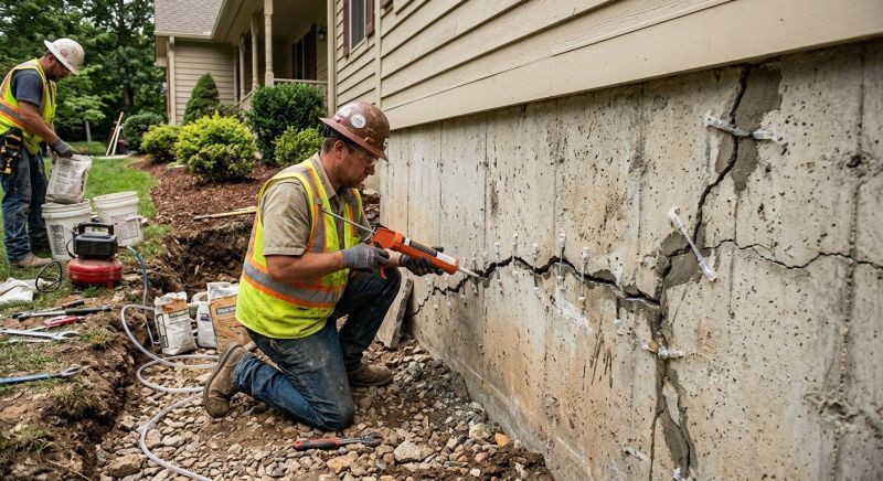 Cracked Foundation Repair in Cabarrus County, NC
