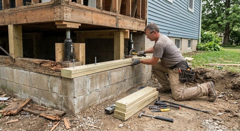 Sinking Foundation Repair in Locust, NC