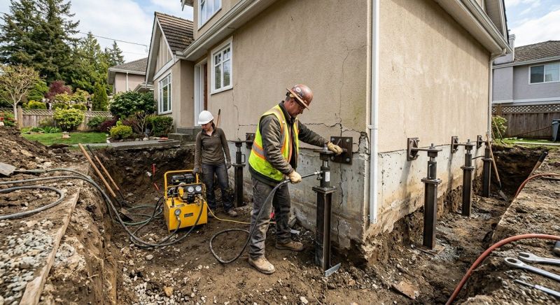 Sinking Foundation Repair in Stanly County, NC